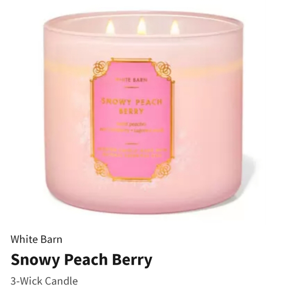 🛍BOGO 50% OFF❄️🍑🕯NWT‼️ White Barn "Snowy Peach Berry" 3-wick Candle - Picture 6 of 10